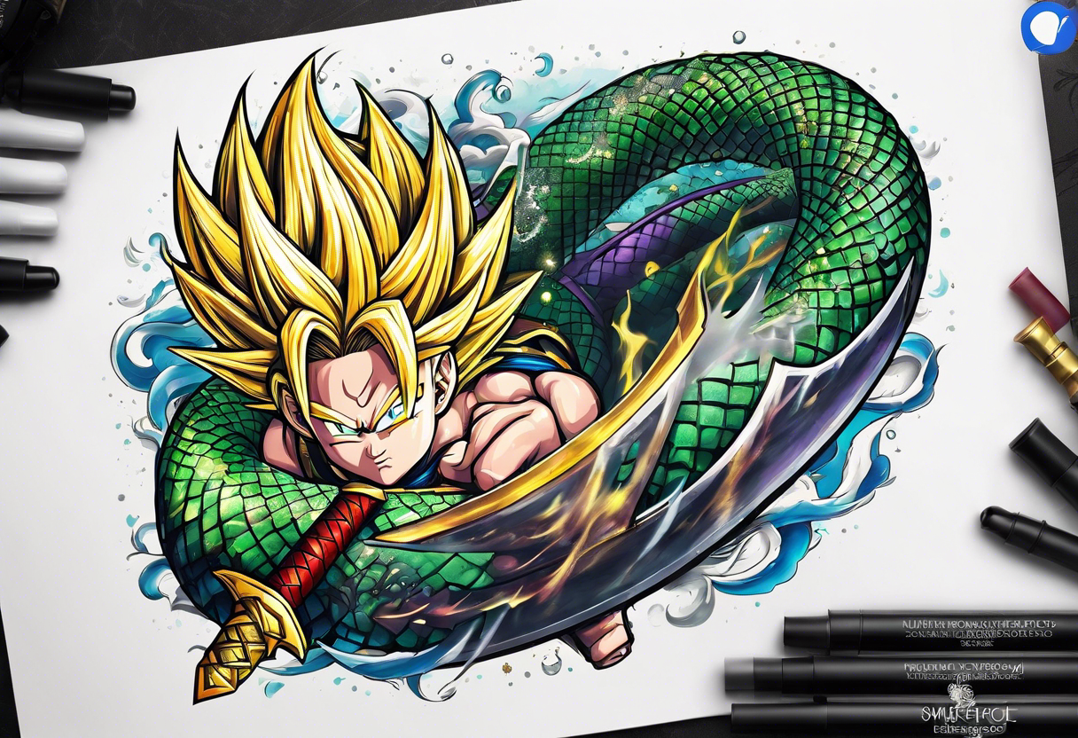 Shenron Tattoo Colored by robmurach on DeviantArt