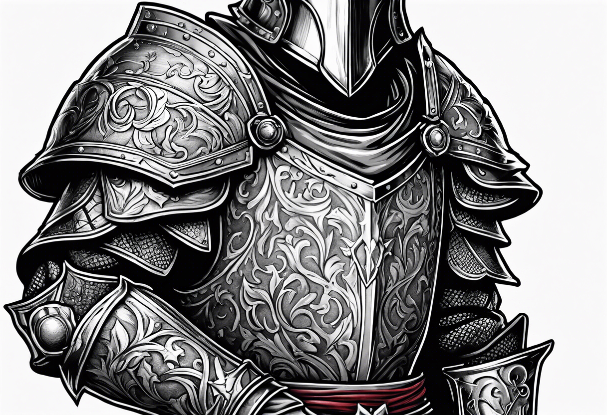 Medieval knight holding a sword tattoo idea