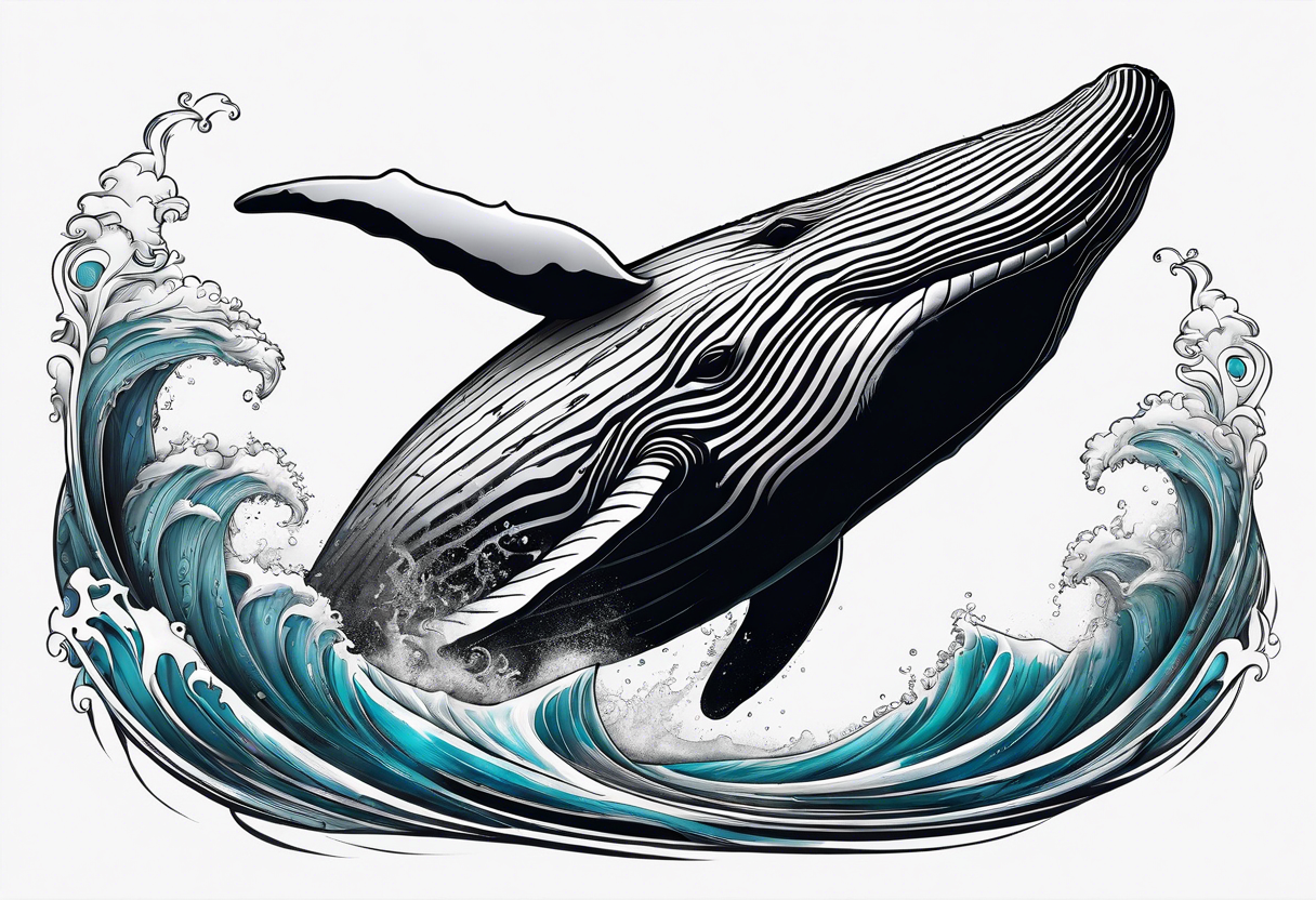 Backwards Breaching North Pacific humpback whale tattoo idea