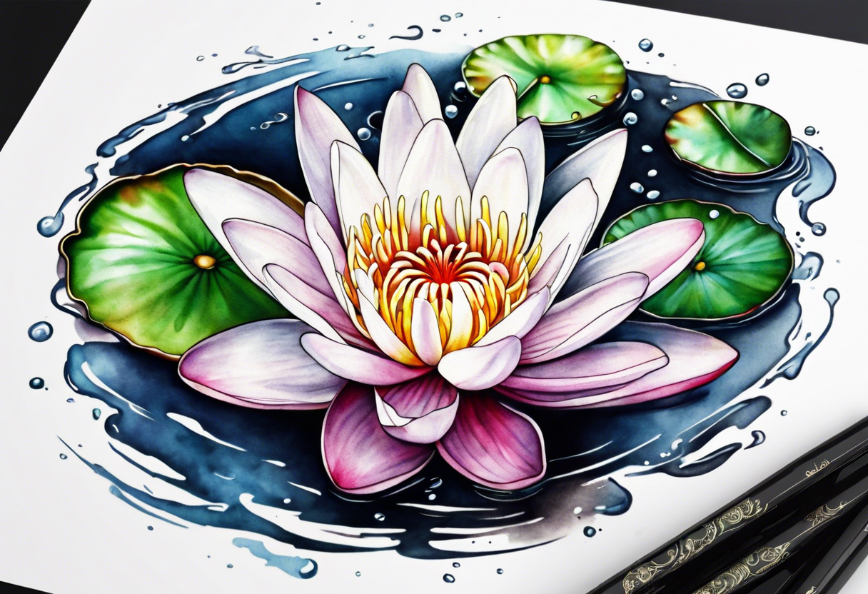 Water lily bouquet tattoo idea