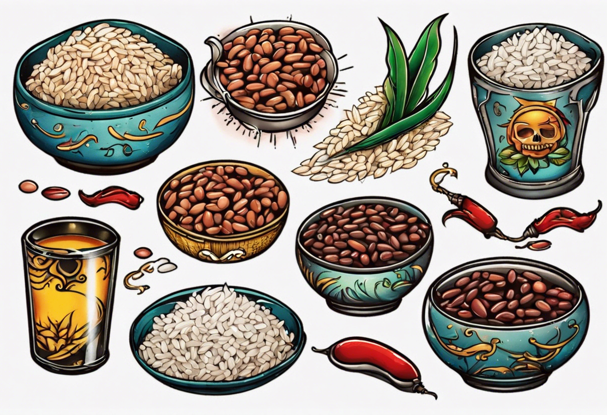 rice and beans tattoo idea