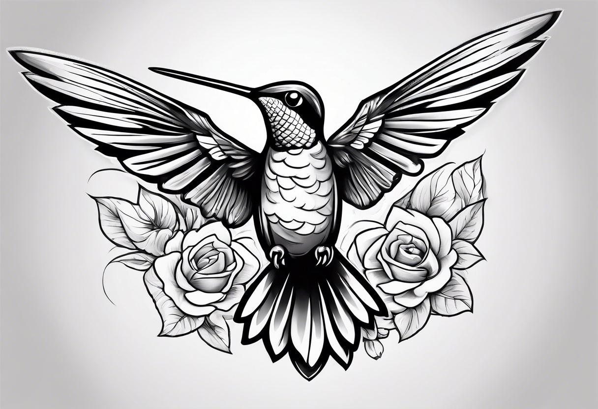 Hummingbird at war with a wasp tattoo idea