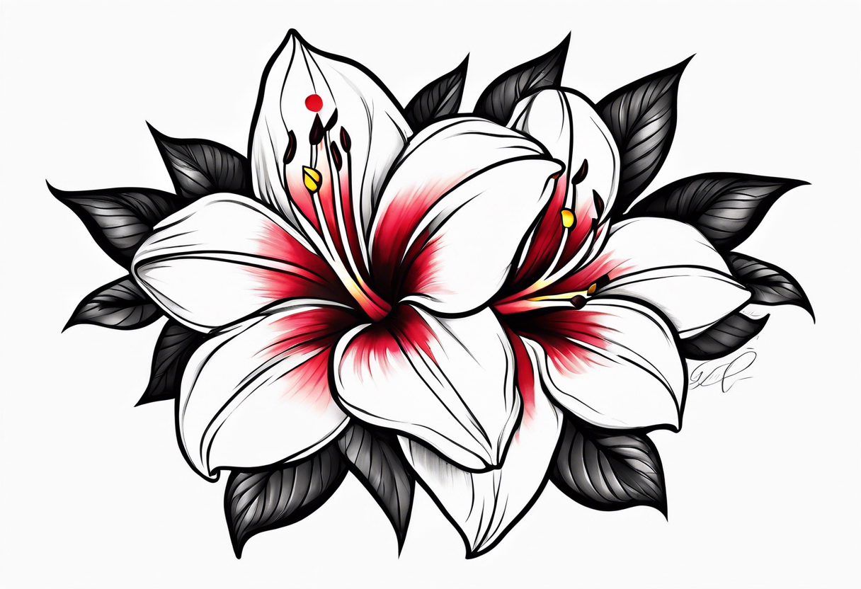 Mandevilla flowers tattoo idea