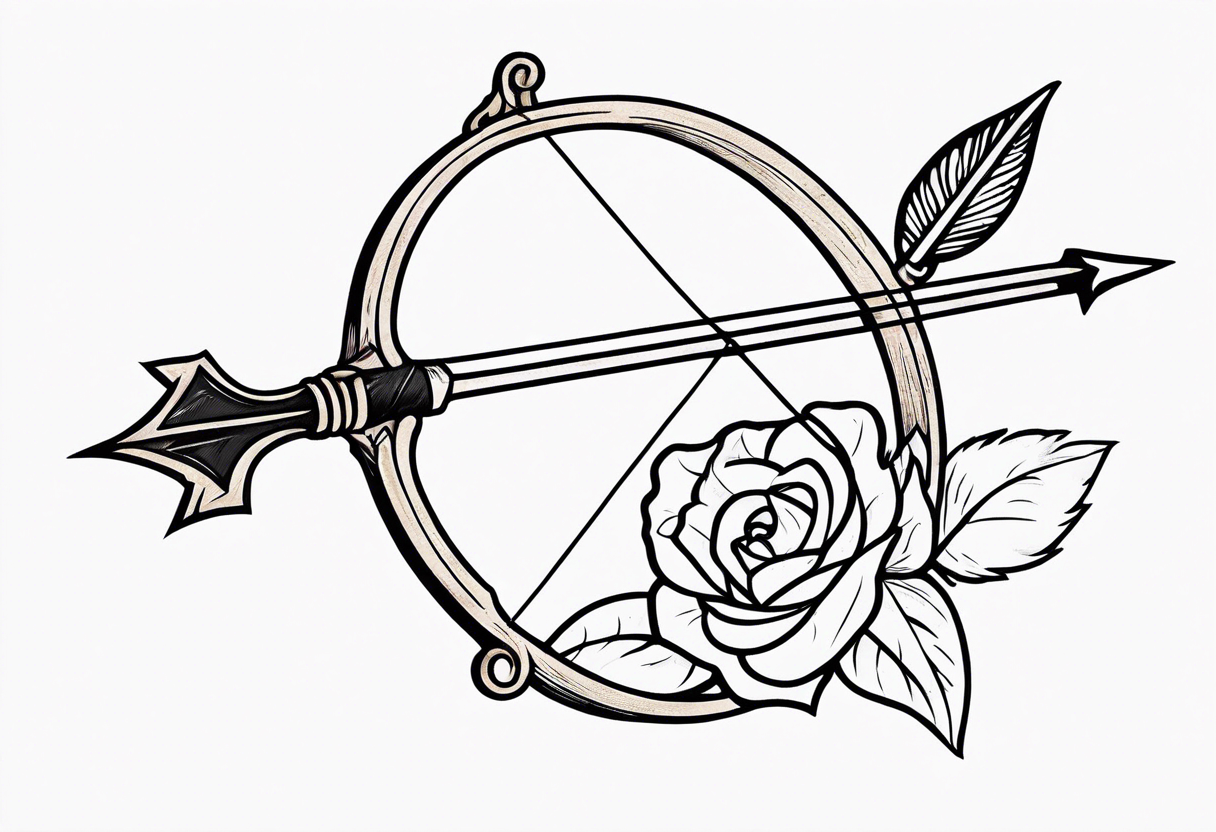 bow and arrow at rest tattoo idea