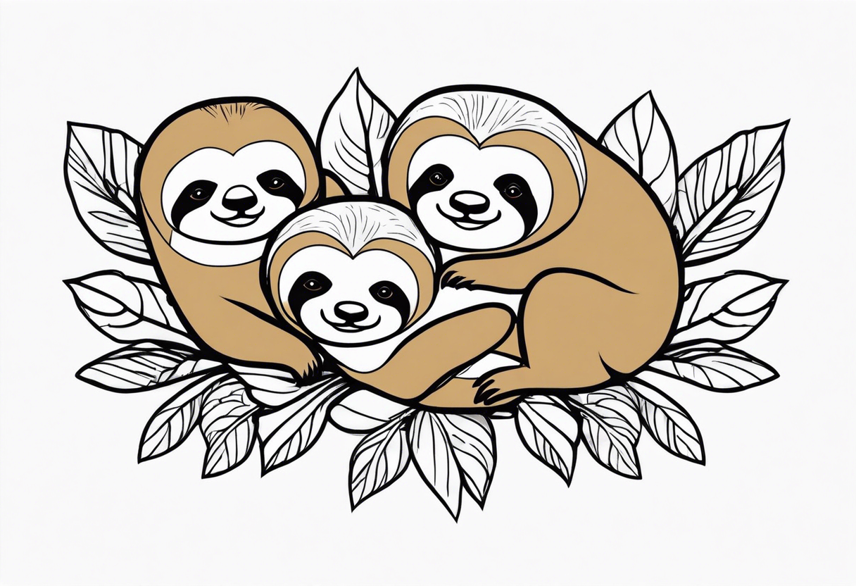 sloths funny tattoo idea