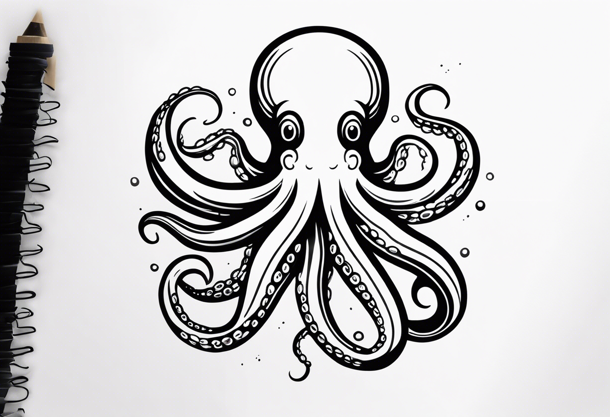 Electric octopus natural tattoo idea