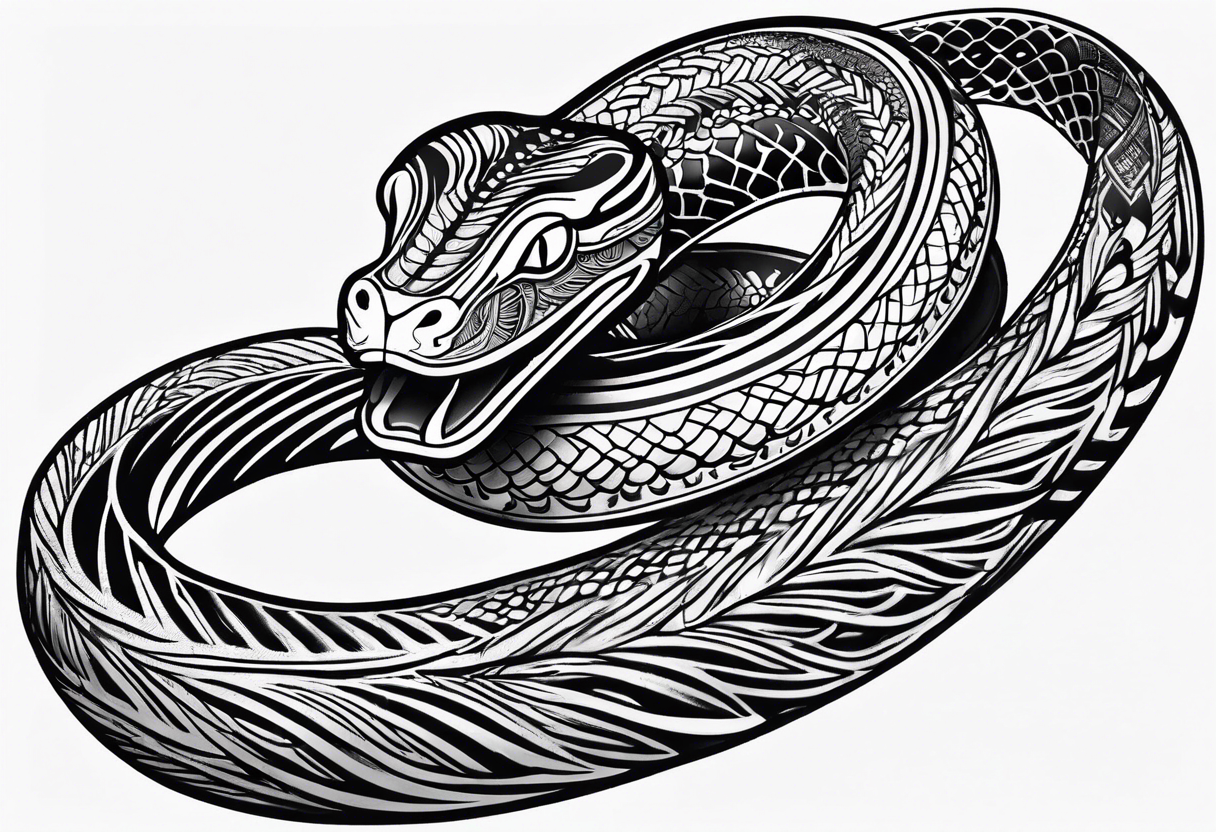 top of a snake straight line tattoo idea