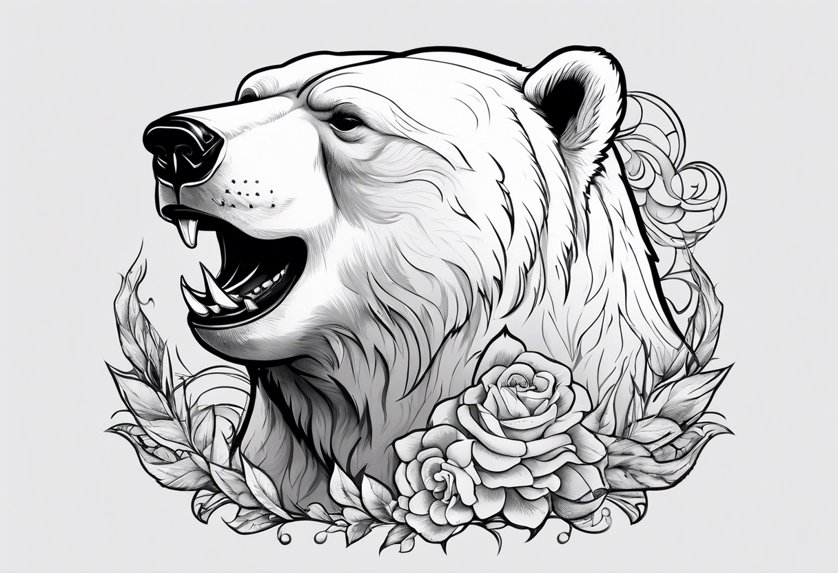 polar bear smoking cigarette tattoo idea