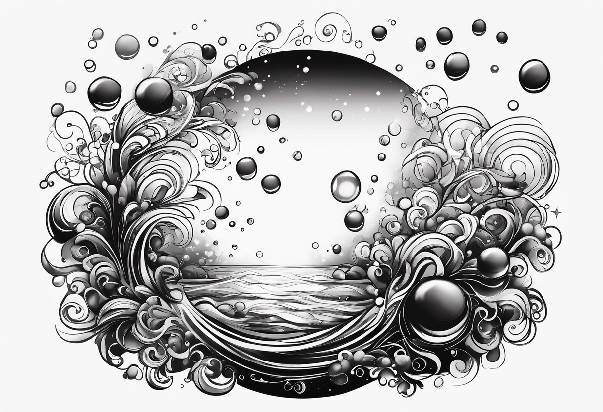 Draw me some magical really simple underwater bubbles and simple stars tattoo idea