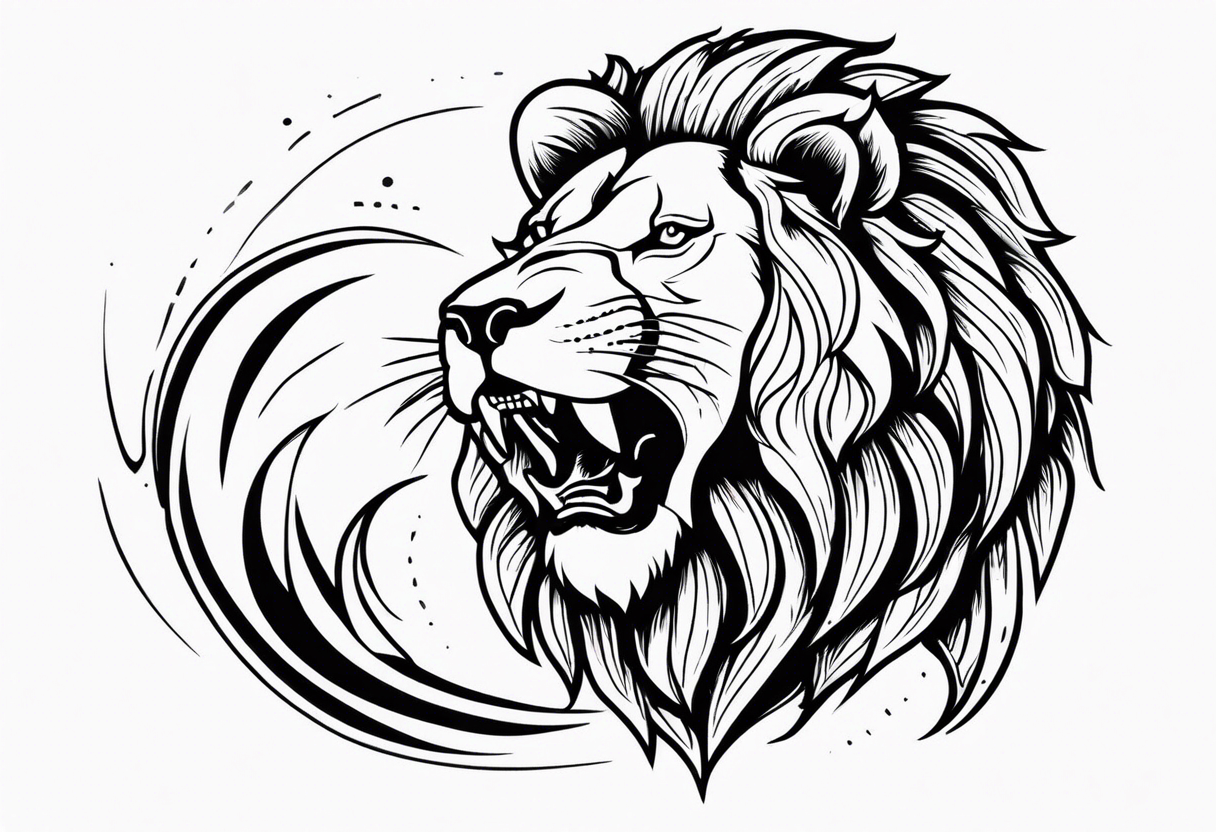 Lion roaring tattoo idea