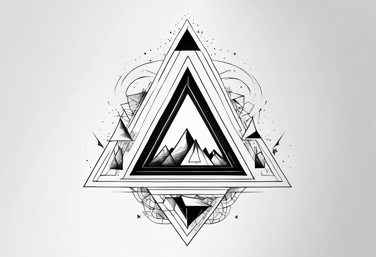 multiple small triangle portals to fantasy world, forearm tattoo tattoo idea