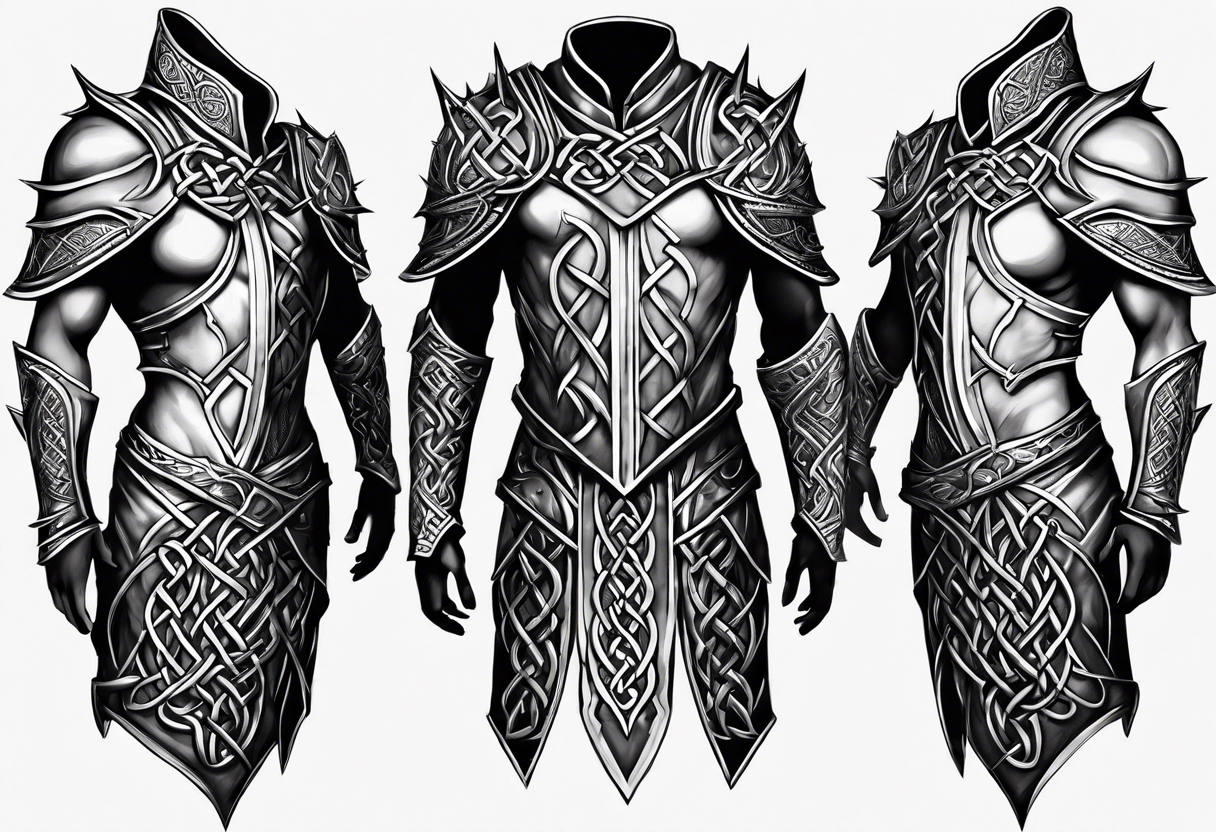 full torso celtic armor thorns tattoo idea