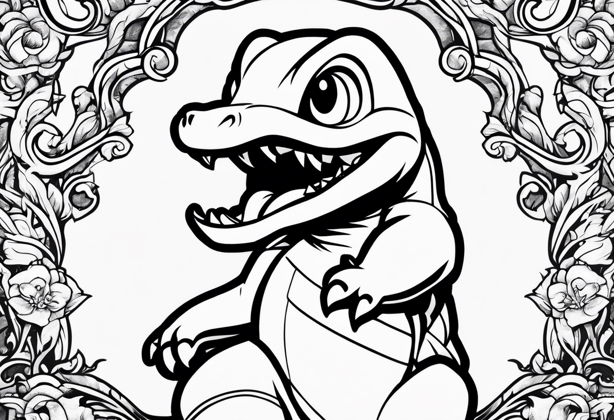 charmander whit glass tattoo idea