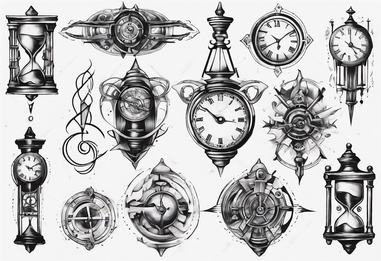 Generate a tattoo idea inspired by the concept of time and its fluidity, incorporating clockwork or hourglass imagery for a meaningful representation on the back of the forearm tattoo idea