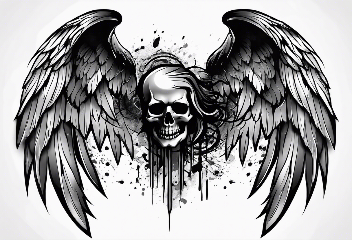 Angel and devil wings tattoo idea