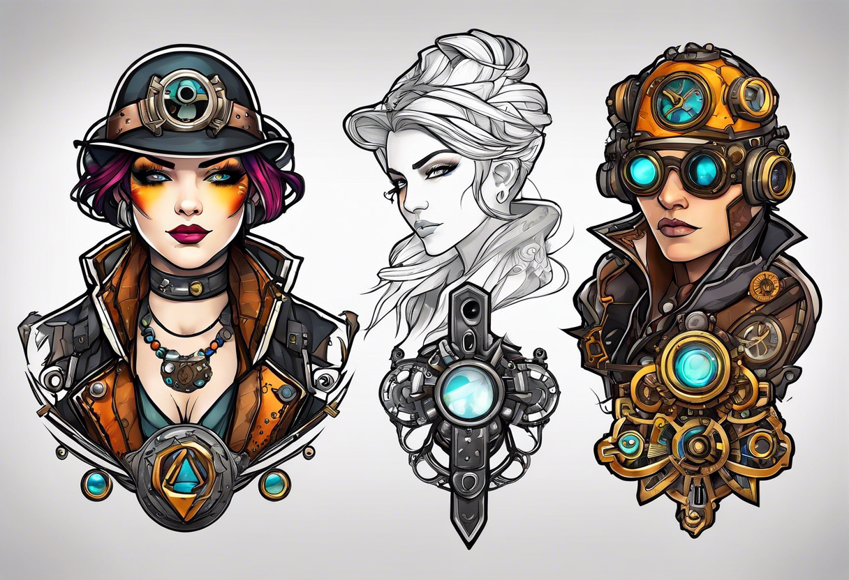 Borderlands 2 game, borderlands 2 symbol, steampunk and cyberpunk tattoo idea