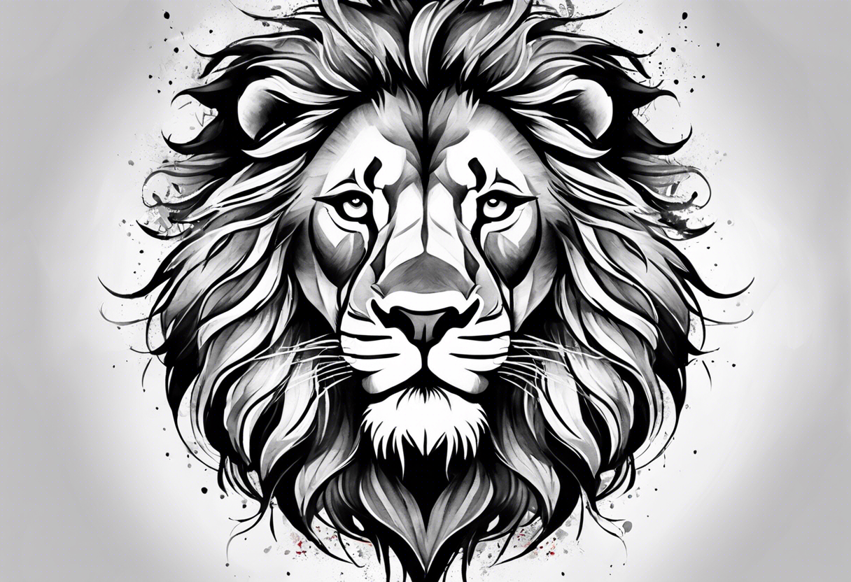 Watercolor lion tattoo idea