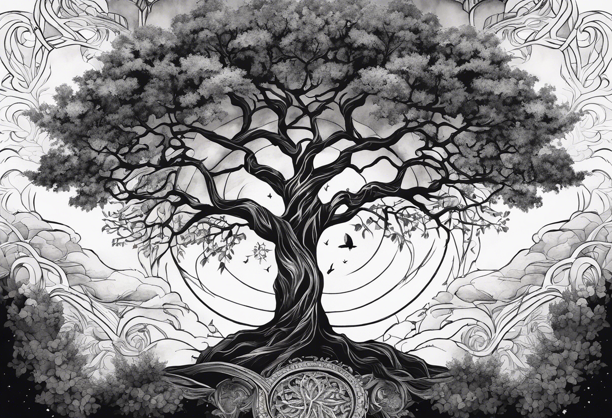 This ash tree was the Tree of Life that held Nine Worlds and connected everything in the universe. tattoo idea