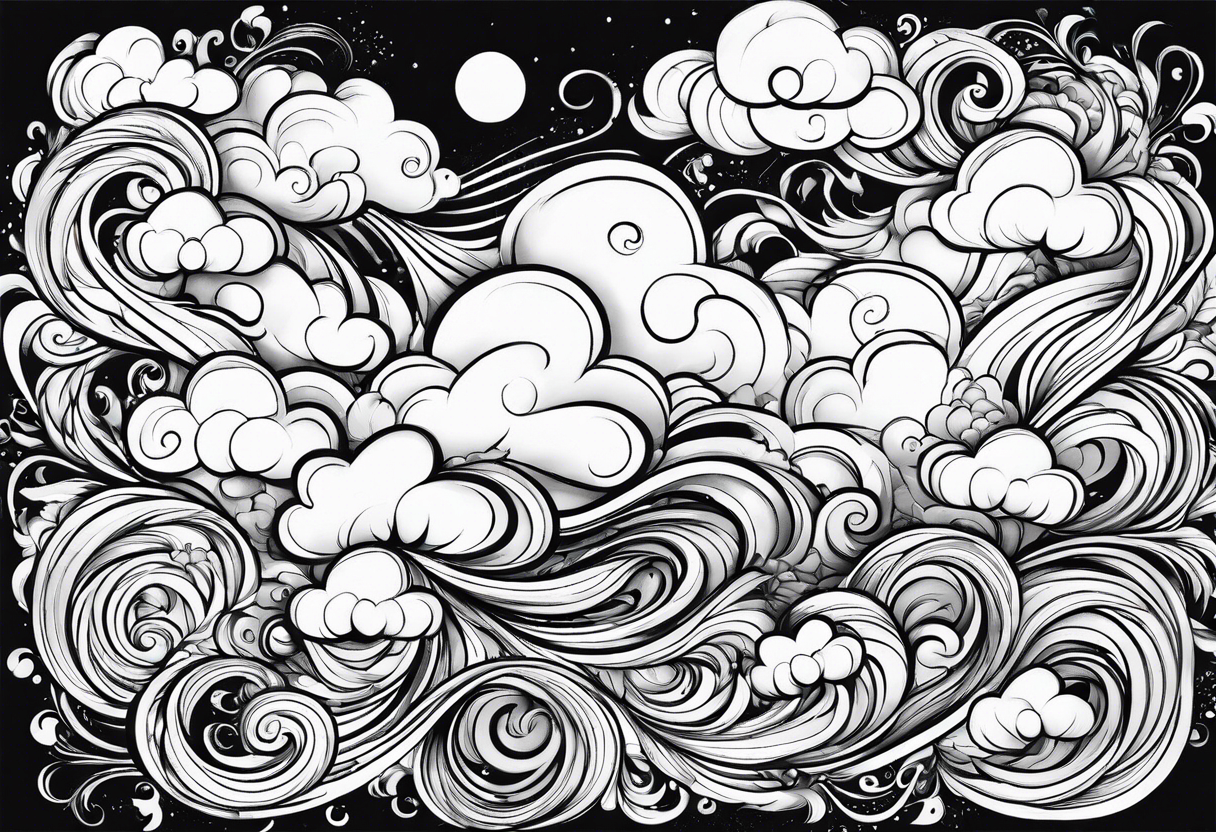 clouds, swirls tattoo idea