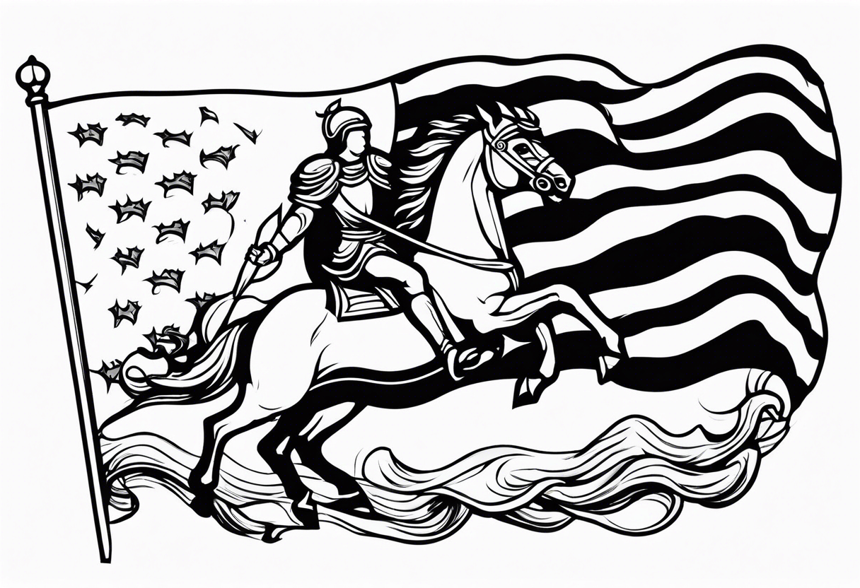 flag of saint george in wind crusade tattoo idea