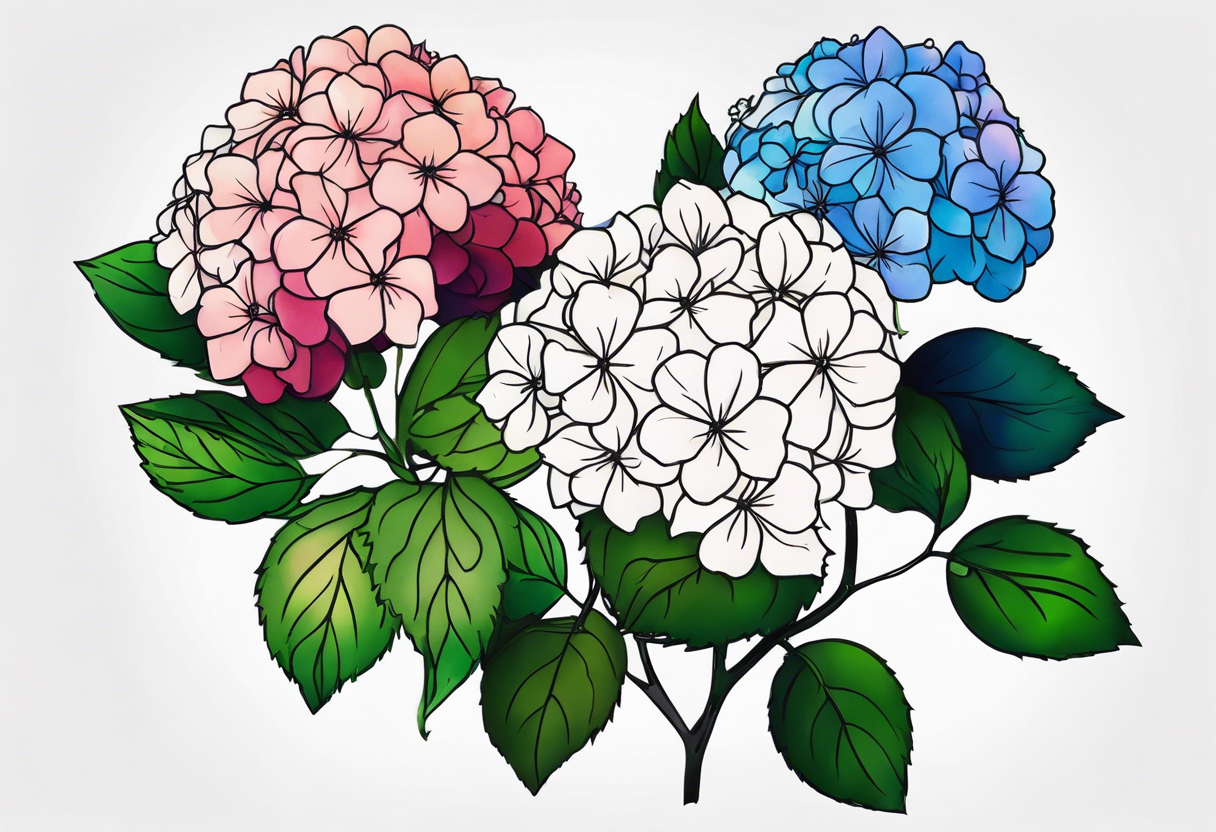 Flowers hydrangeas tattoo idea