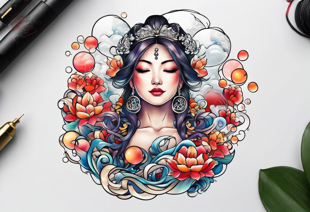 Meditation and bubbles tattoo idea