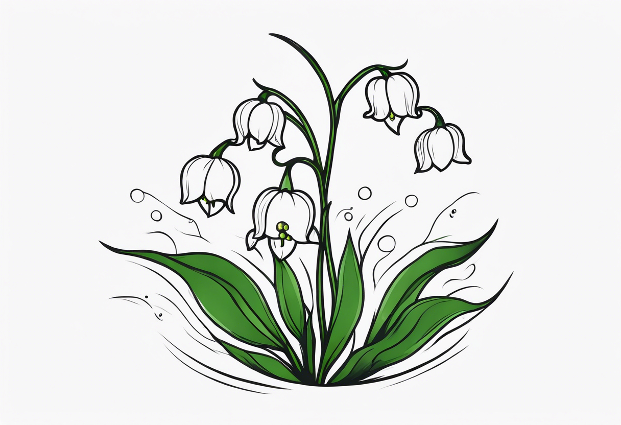 Neo traditional lily of the valley tattoo idea