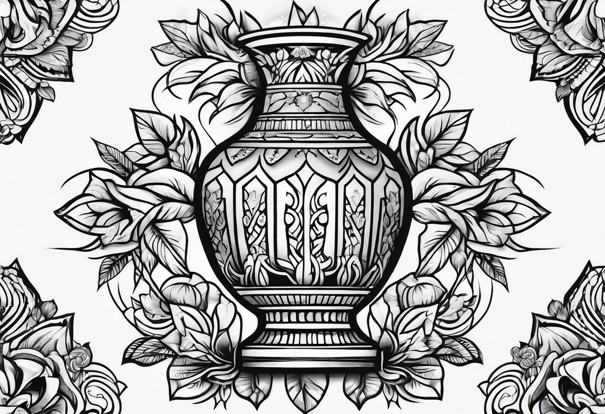 Traditional vase tattoo idea