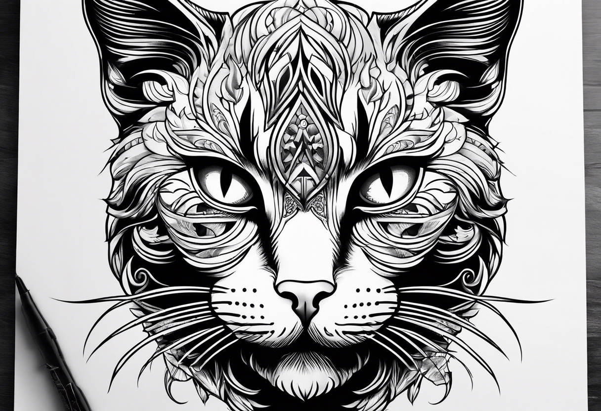 black cat tattoo idea