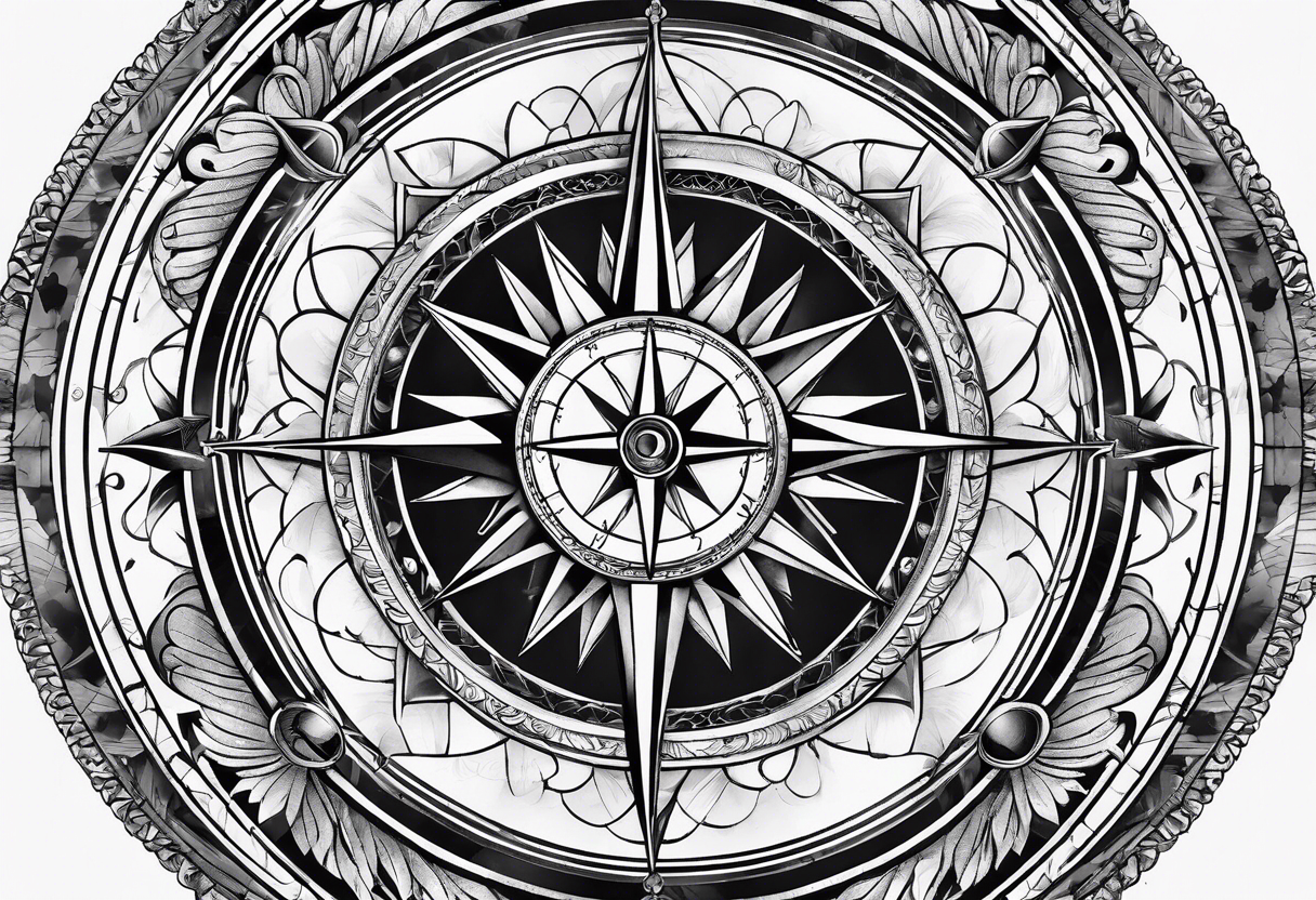 circle with divine proportion and compass tattoo idea