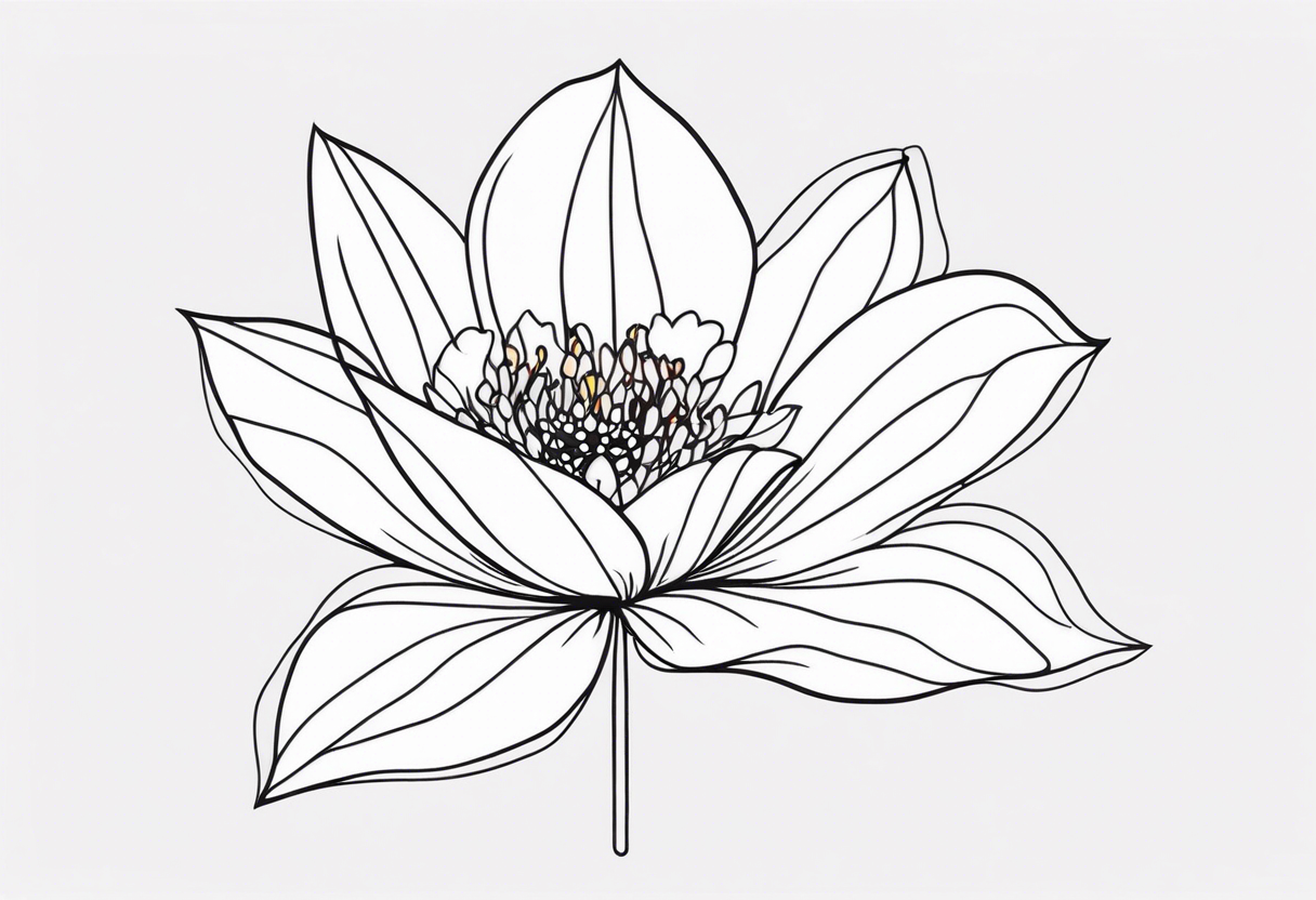 simple single line minimalist flower small tattoo idea