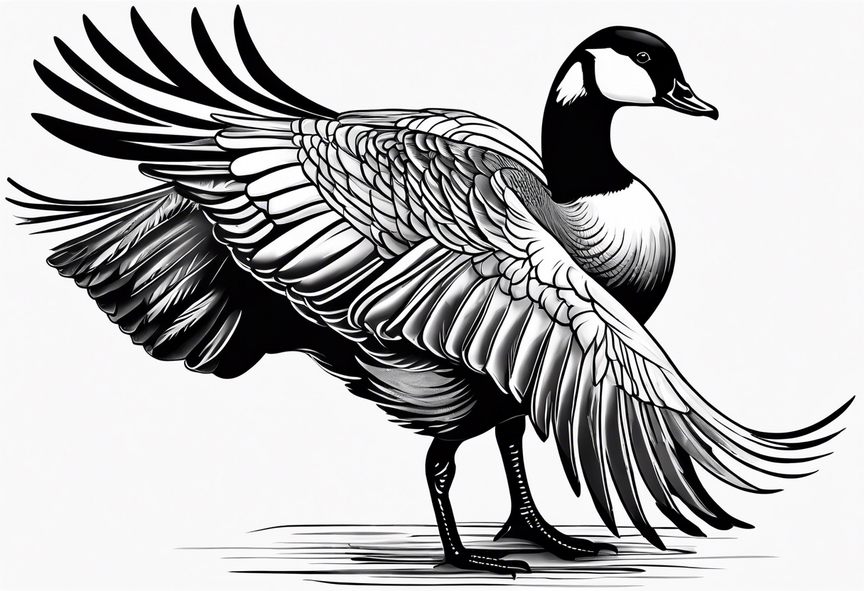 canadian goose dancing tattoo idea