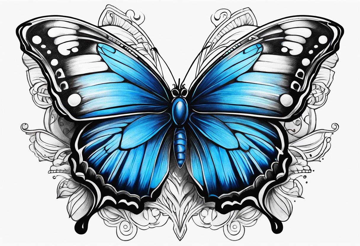 Blue butterfly tattoo idea