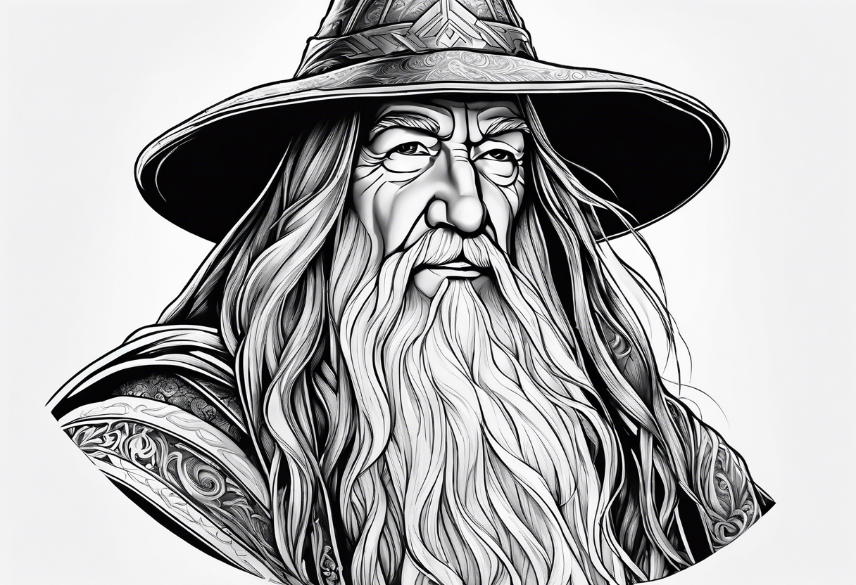 Gandalf with Santiago cross tattoo idea