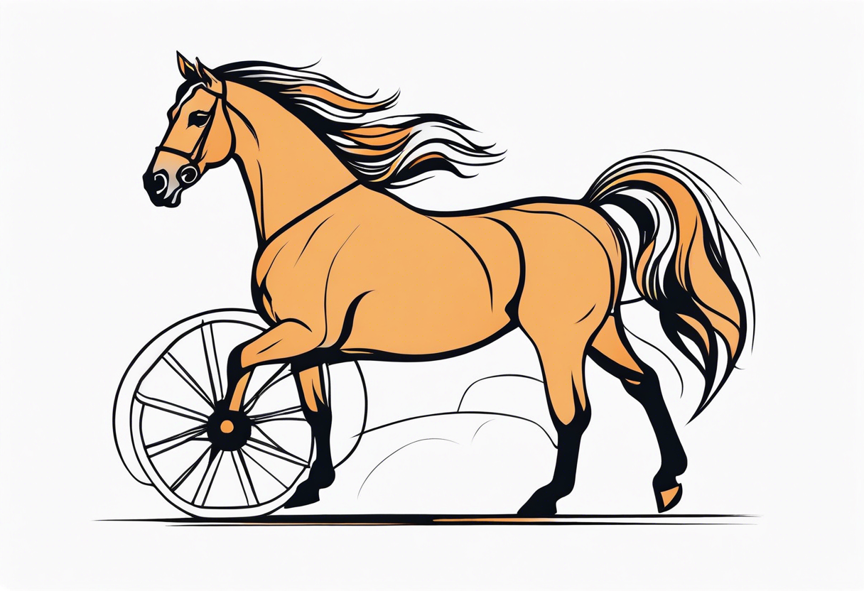 Horse drawn using simple lines tattoo idea