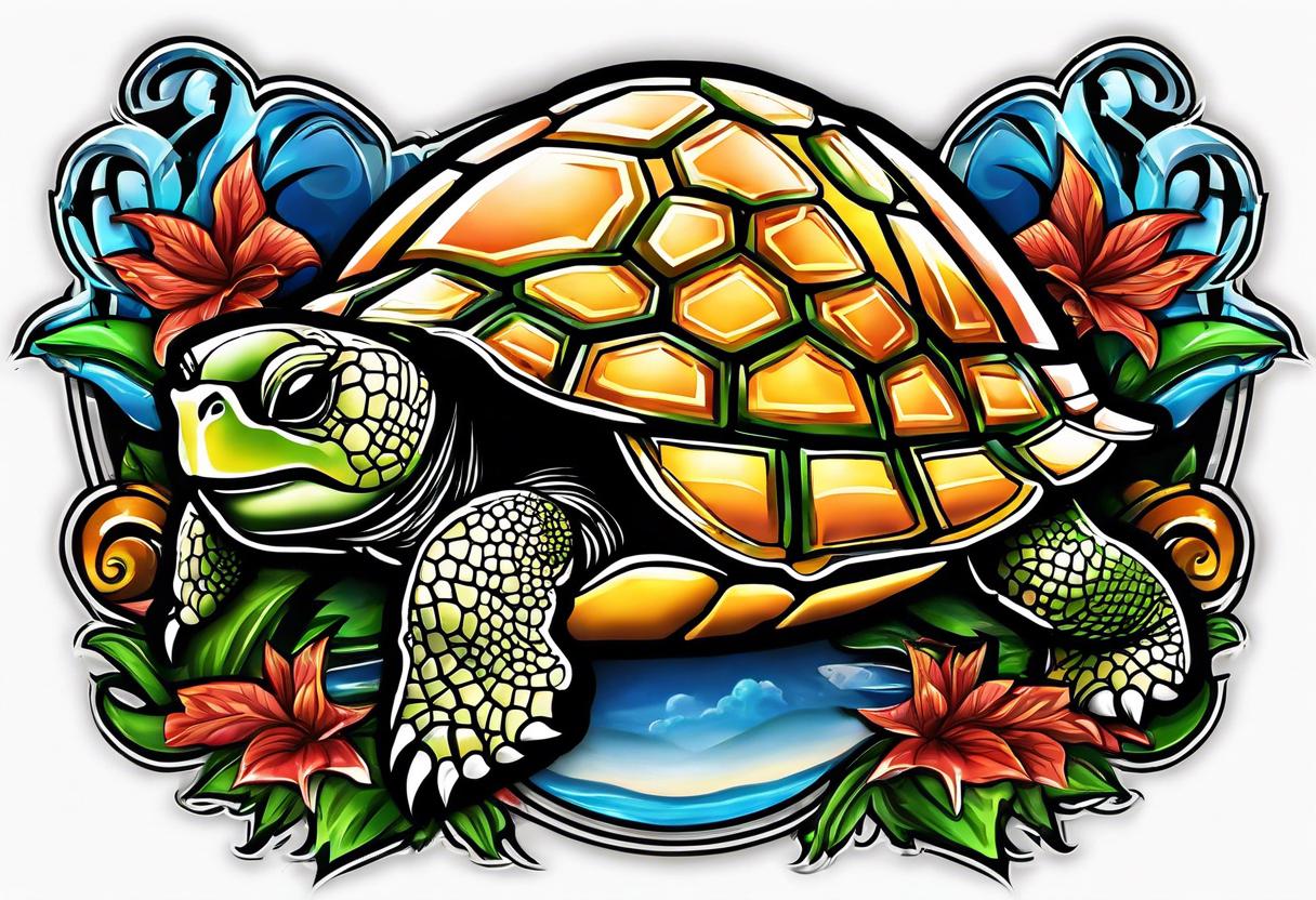 Flying turtle logo for baseball team called “Tri City Turtles” tattoo idea
