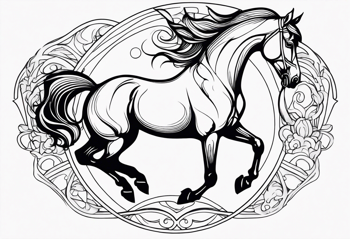 Linework horse tattoo idea