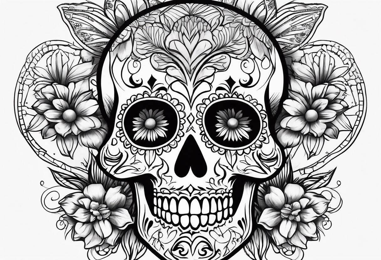 Sugar skull tattoo idea