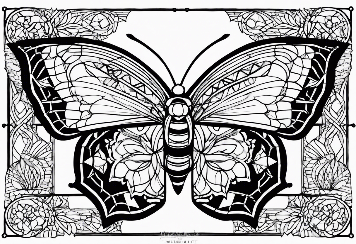 Small butterfly with Indra’s net quilt tattoo idea