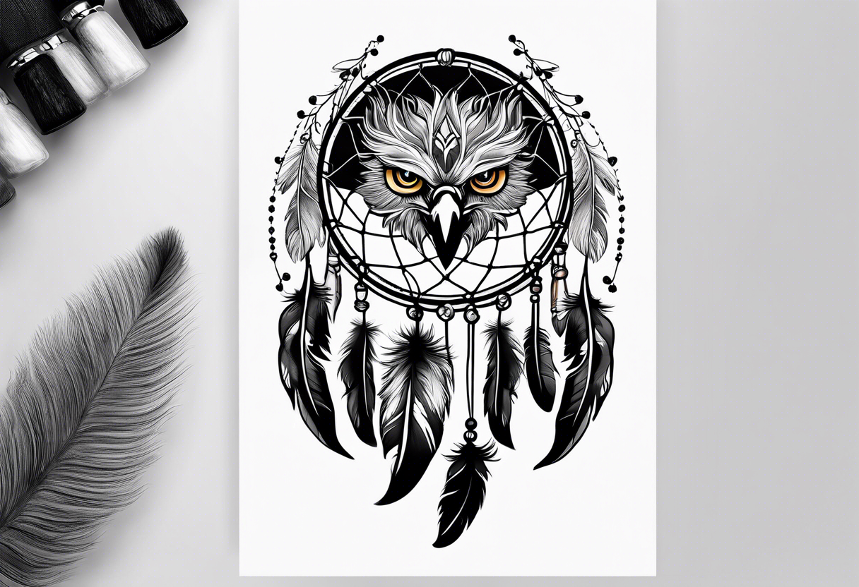 dreamcatcher eagle feathers tattoo idea