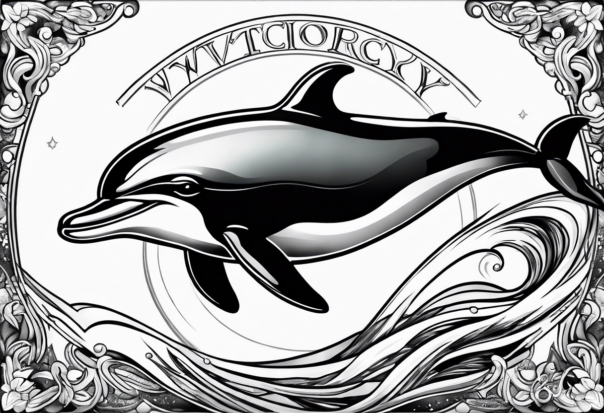 dolphin representing victory tattoo idea