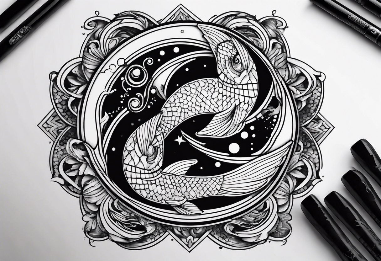 masculine pisces with yin and yang tattoo idea tattoo idea