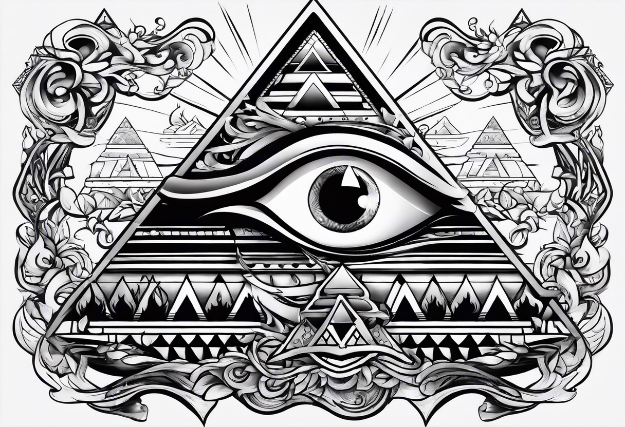 Amazon.com: Ambesonne Eye Curtains, Triangle Shape with Wavy and All Seeing Eye  Tattoo Style Masonic, Living Room Bedroom Window Drapes 2 Panel Set, 108