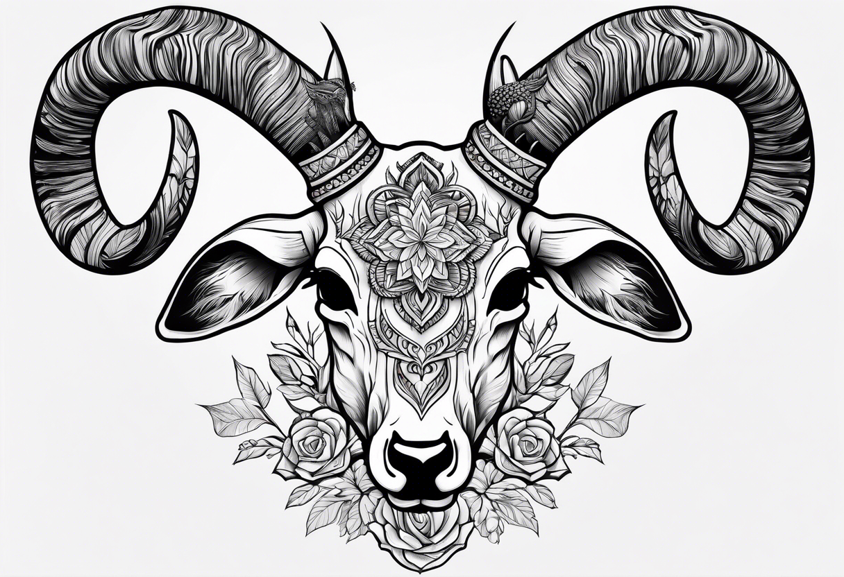 European mount mule deer skull tattoo idea