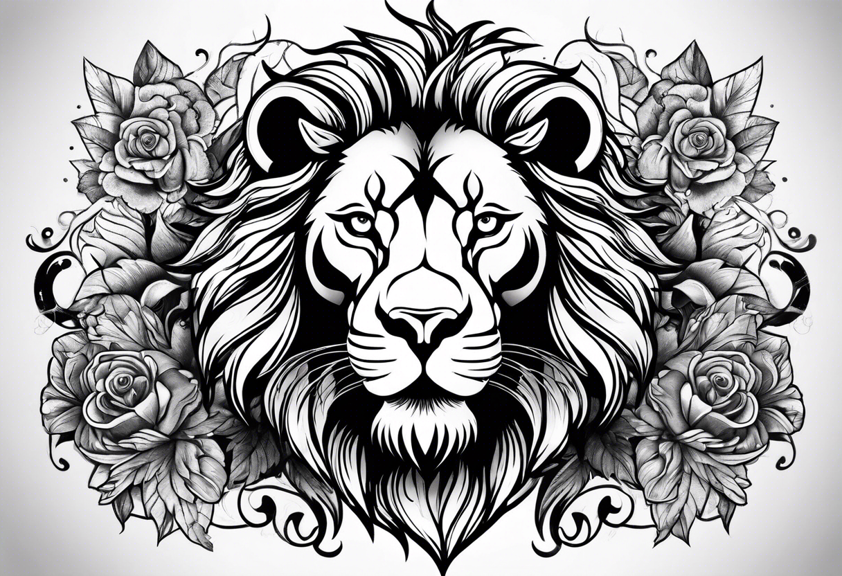 Lion and 3 aries tattoo idea