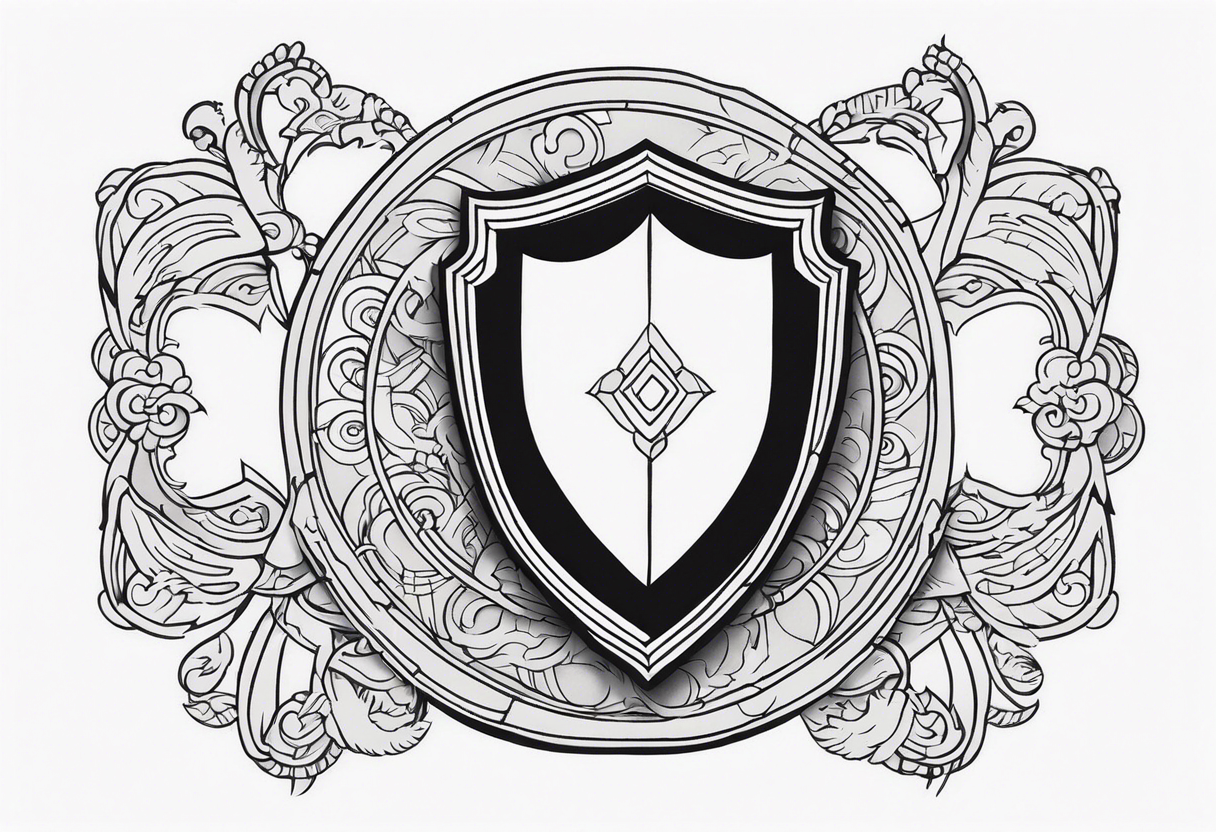 shadows inside a shield shape tattoo idea