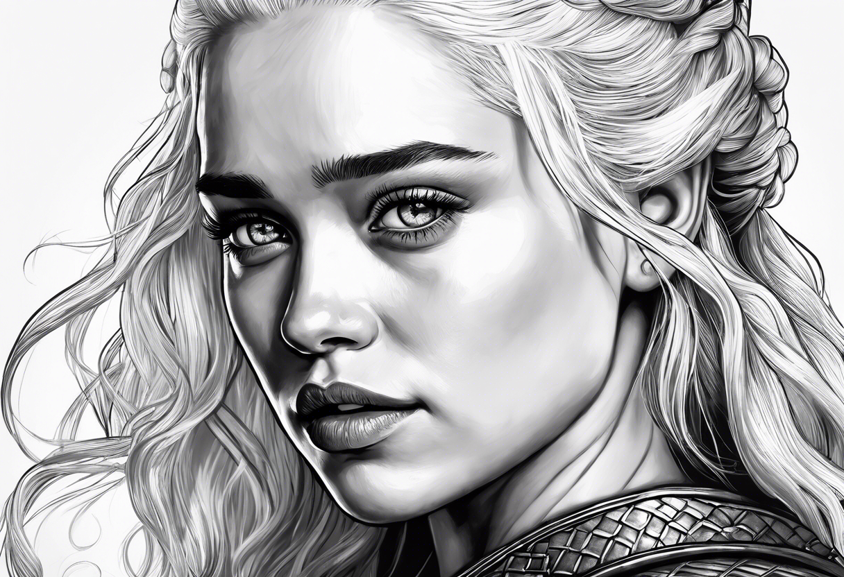 game of thrones daenerys drawn as by tim burotn tattoo idea