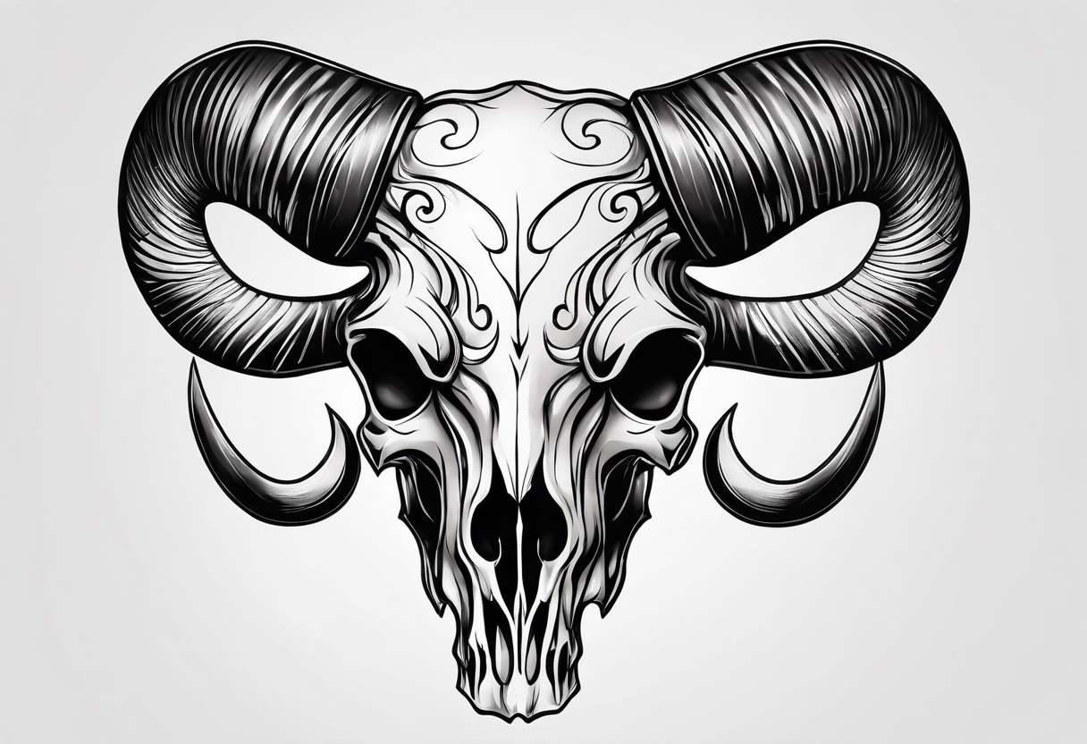 Bull Skull Tattoo Design, an art acrylic by Jazmine Monks - INPRNT