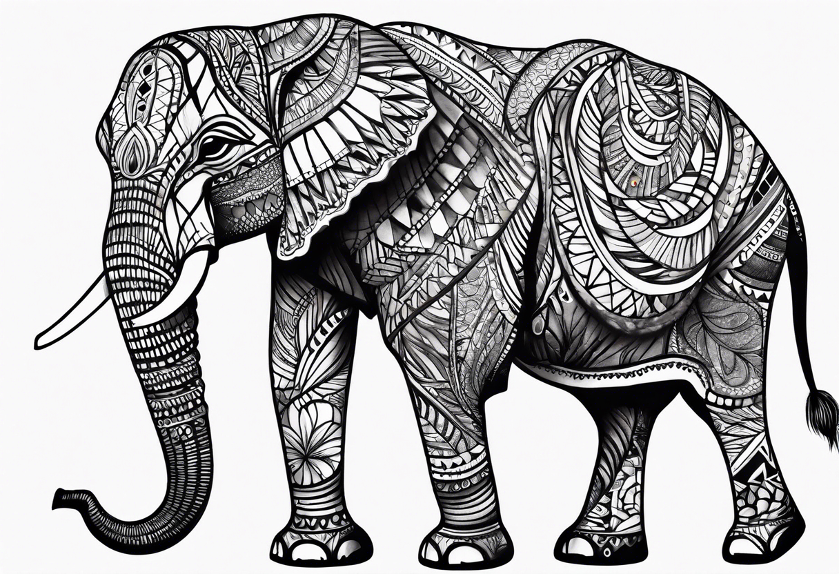 African elephant tattoo idea