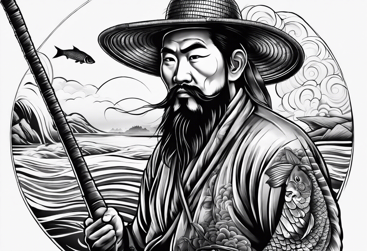 asian fisherman tattoo idea